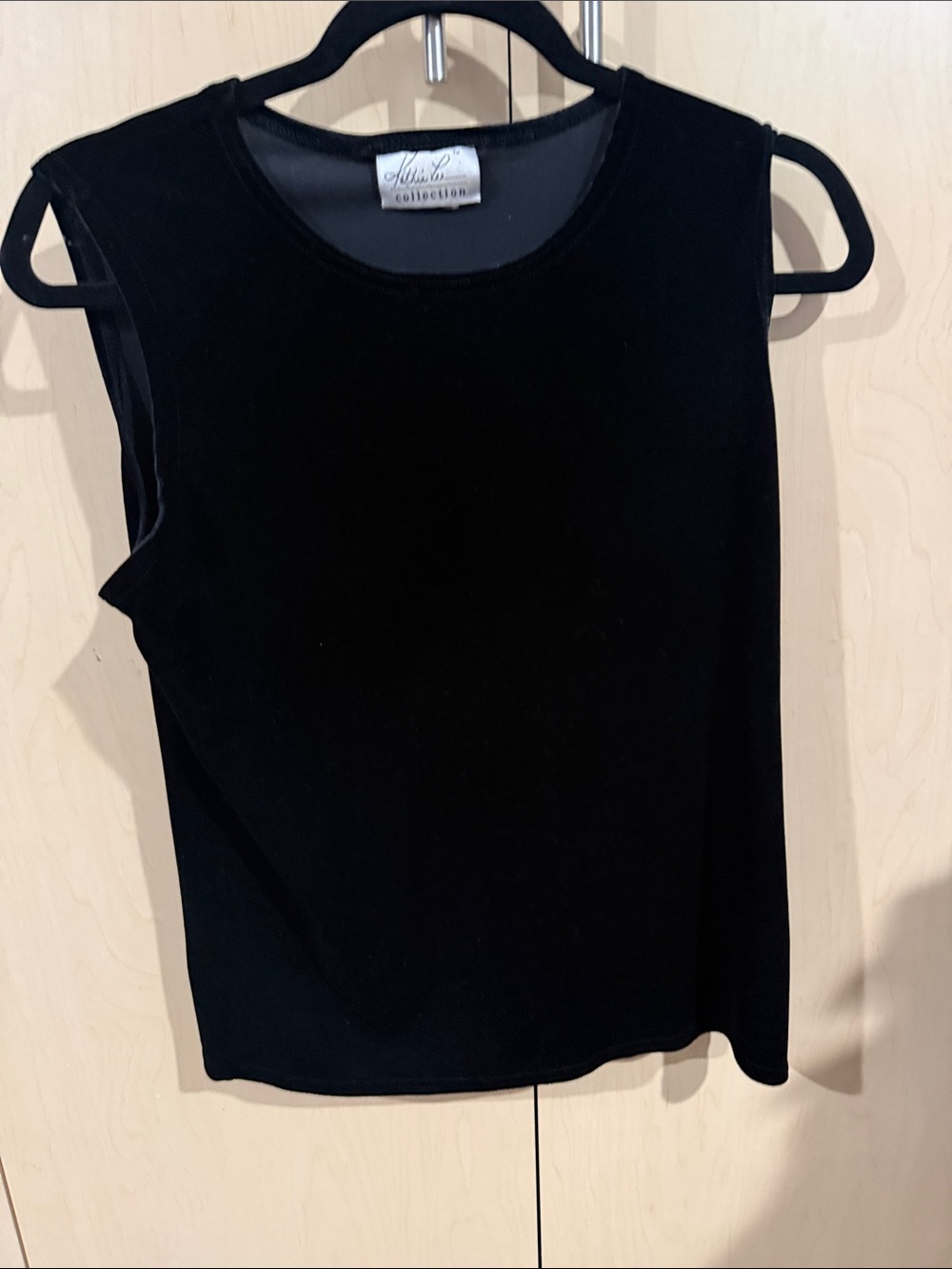 Kathie Lee Collection Black Velvet Sleeveless Tank